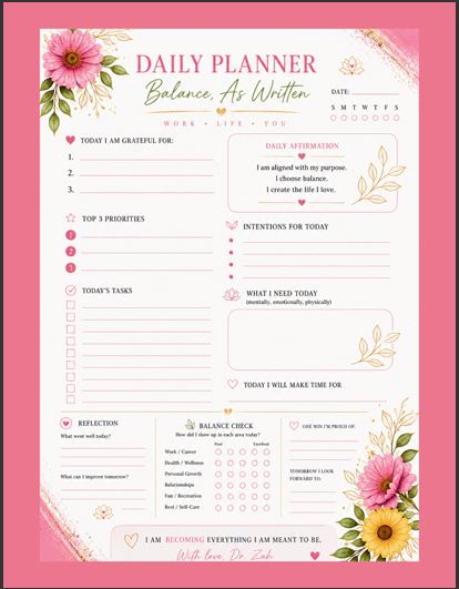 Balance, As Written Work-Life-Balance Planner
